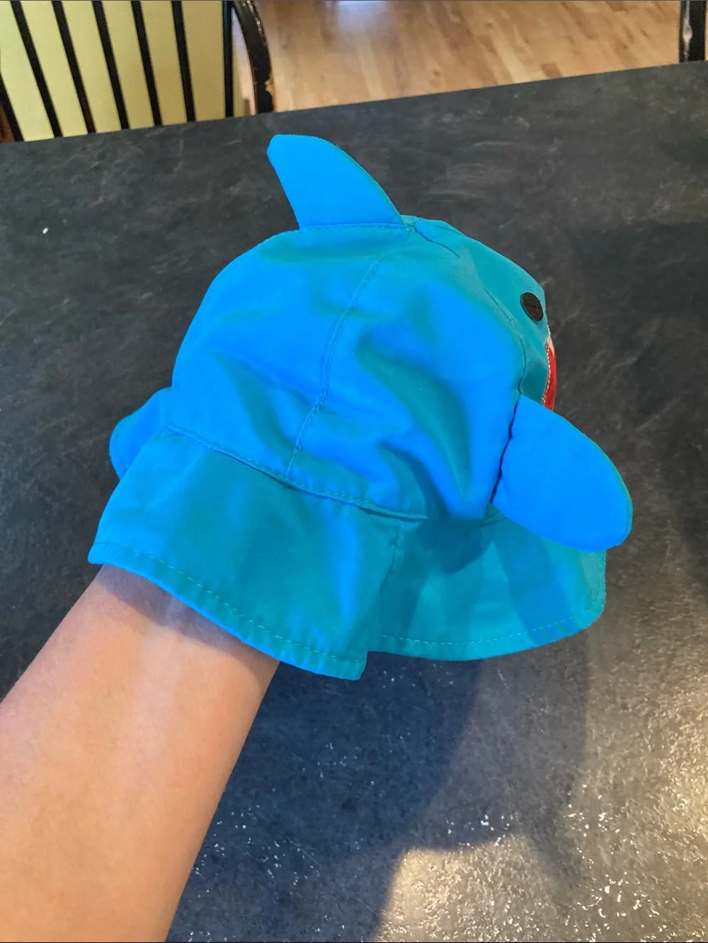 Kids Zoocchino UPF 50+ blue shark sun hat size 6-12 months